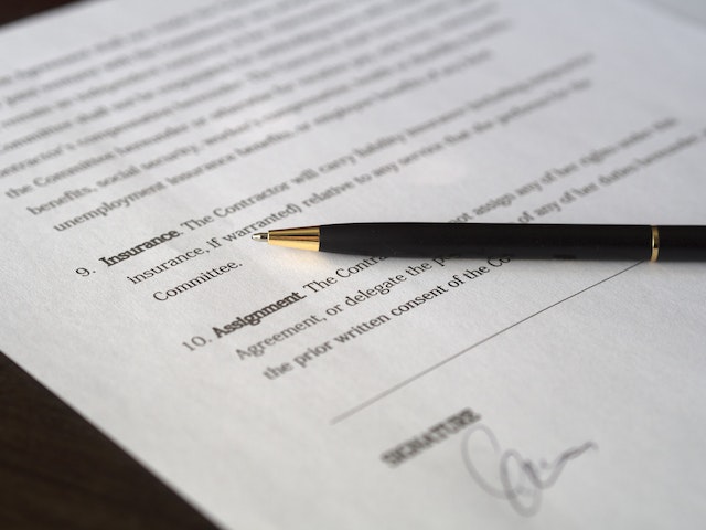 black on a signed agreement